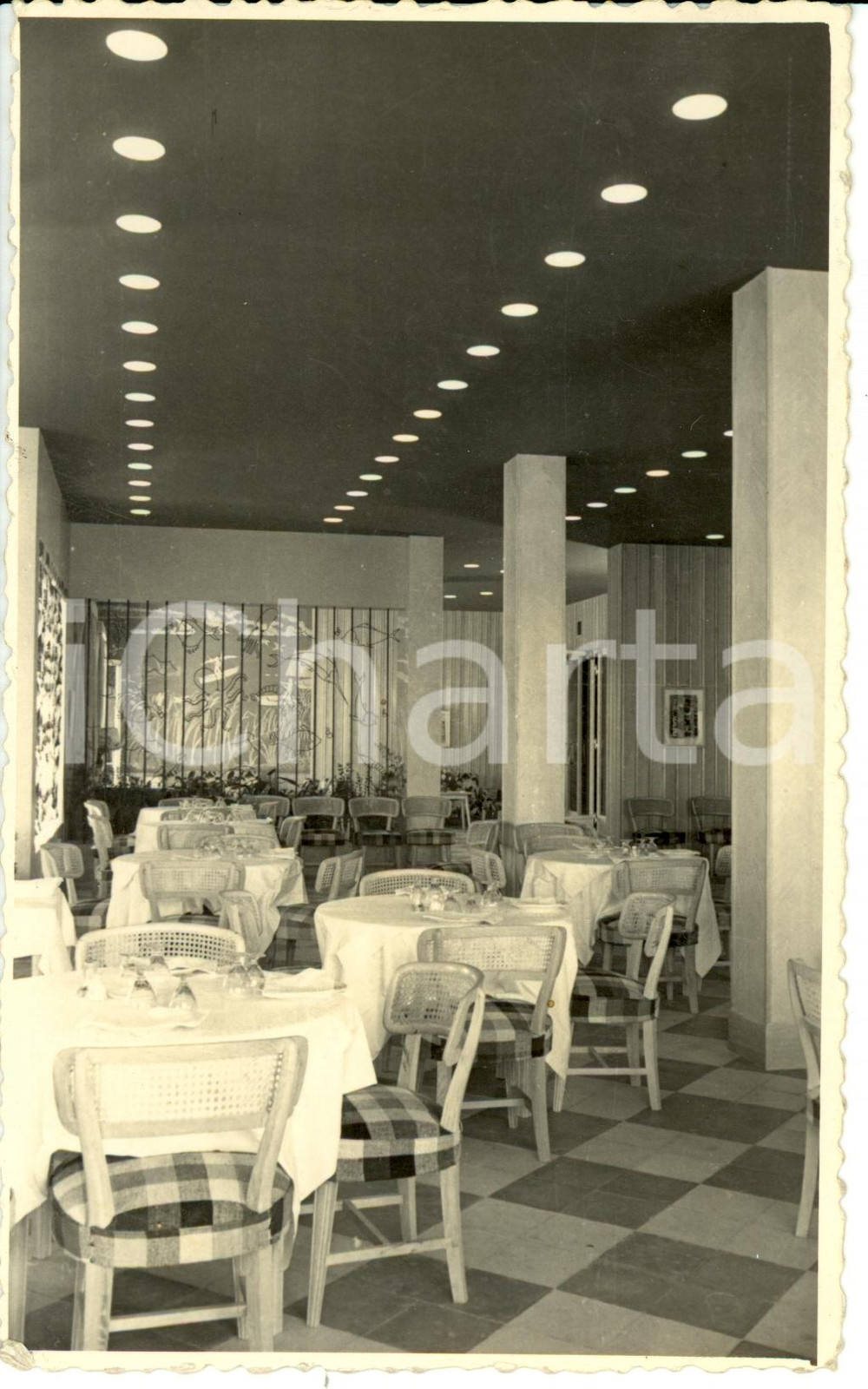 Cartolina originale da collezione 1959 VALENCIA ES Hotel RECATI Interno della sala da pranzo Cartolina FP VG 1