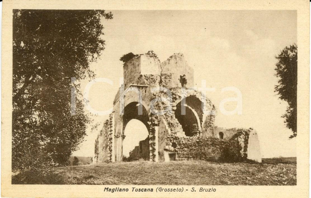 Cartolina originale da collezione 1940 ca MAGLIANO TOSCANA GR Rovine Monastero SAN BRUZIO Cartolina postale FP 1