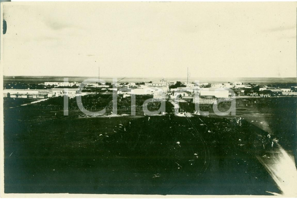 Fotografia d epoca originale 1930 ca BARCE LIBIA La cittÃ  vista dalla stazione VERA FOTOGRAFIA 1