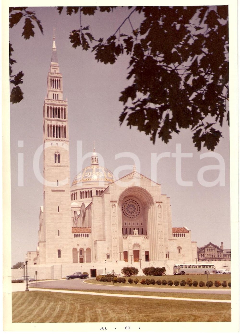 Fotografia d'epoca originale 1960 WASHINGTON Basilica NATIONAL SHRINE of Immaculate Conception PHOTO (2) 1