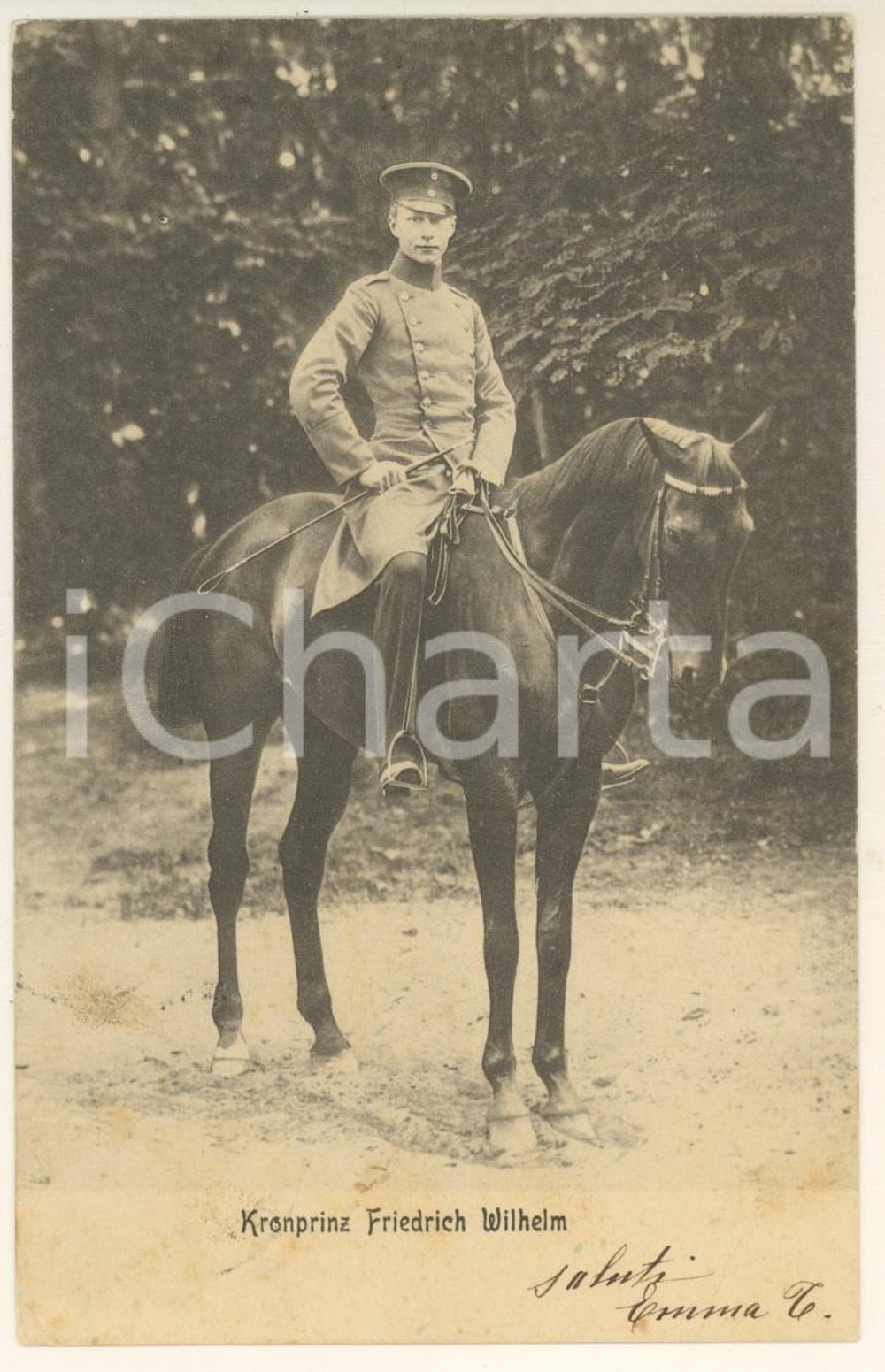 Cartolina originale da collezione 1908 Kronprinz Friedrich Wilhelm - Deutscher Kaiser Photo - Postcard 1