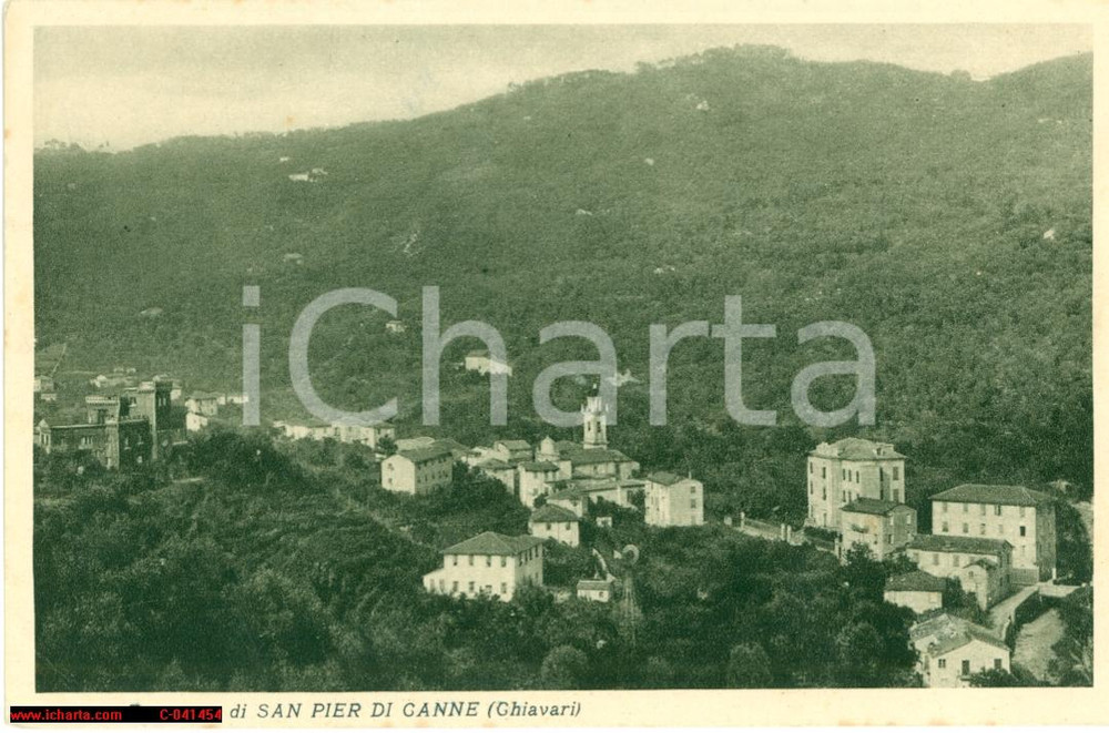 Cartolina originale da collezione 1920 ca CHIAVARI (GE) Panorama aereo SAN PIER DI CANNE 1