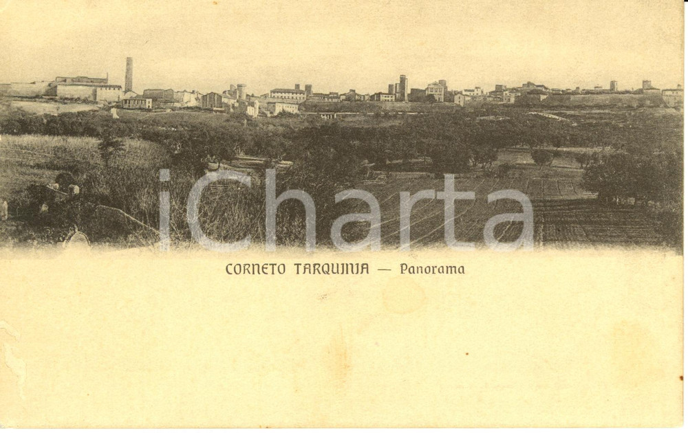 Cartolina originale da collezione 1920 ca TARQUINIA VT Veduta panoramica CORNETO Cartolina FP NV 1