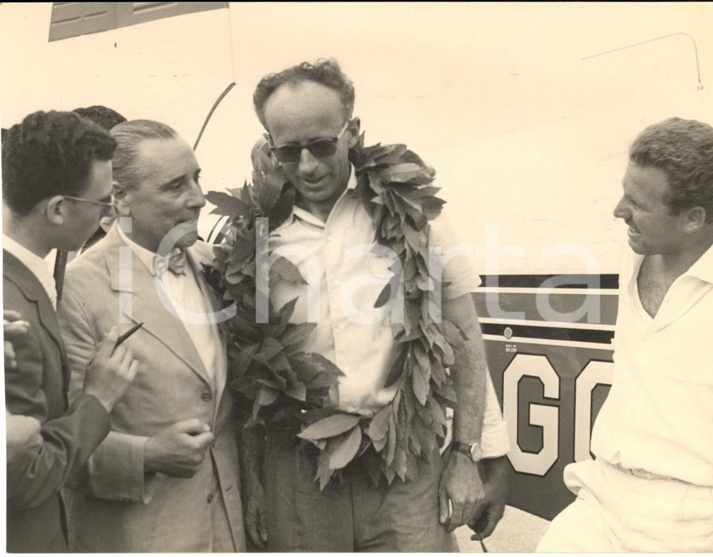 1958 PALERMO 10° Giro Aereo di Sicilia - Il vincitore DE CHAMBRIER - Foto 18x13