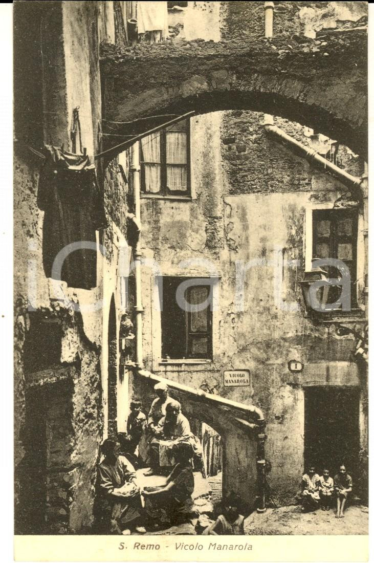 Cartolina originale da collezione 1942 SANREMO IM Vicolo MANAROLA Cartolina ANIMATA bambini FP VG 1