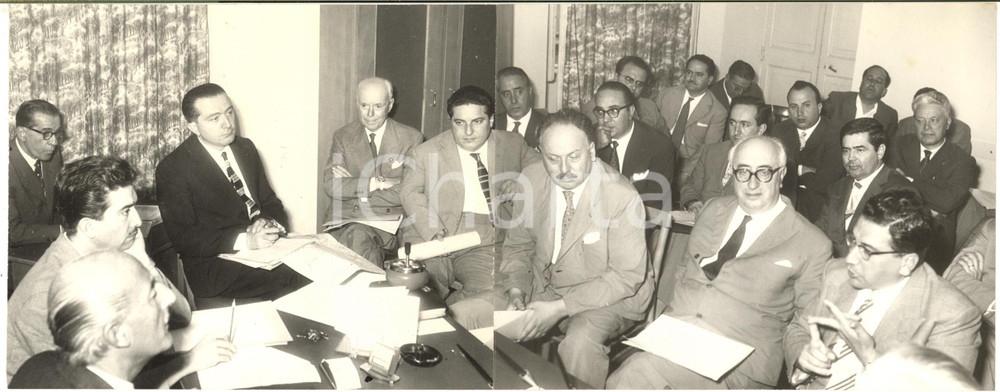 1958 ROMA Giulio ANDREOTTI tra i politici DC del Lazio *Foto doppia 31x12