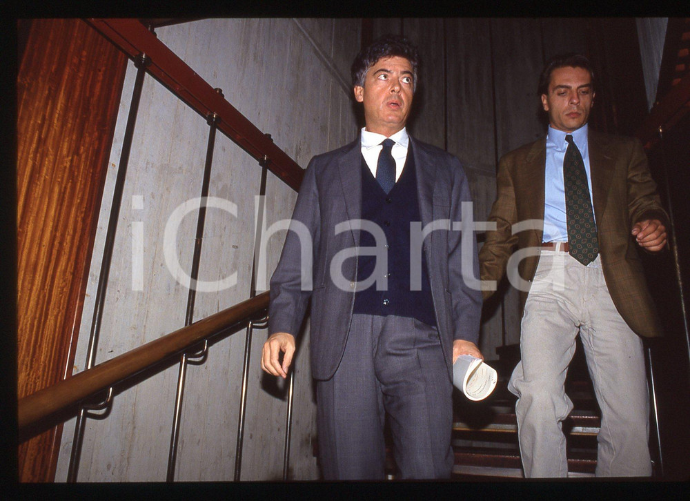 Fotografia d epoca originale 35mm vintage slide 1991 ca Claudio MARTELLI Conferenza Ministero Giustizia 13 1