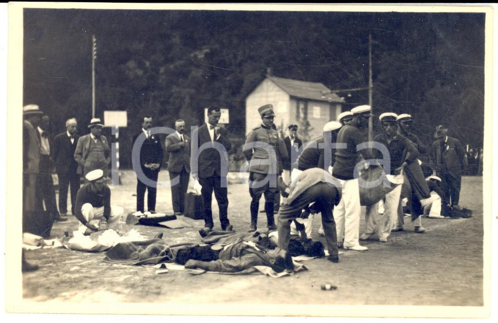 1929 ITALIA REGIA MARINA Recupero salme militari presso ferrovia *Foto RARA