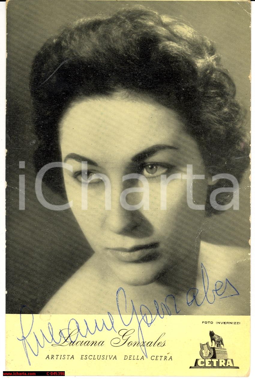 Autografo originale 1960 ca LMusica UCIANA GONZALES cartolina CETRA con AUTOGRAFO 1