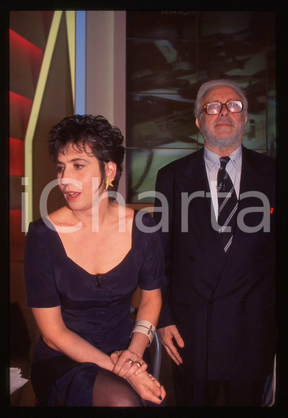 35mm vintage slide* 1995 FESTIVAL SANREMO Serena DANDINI e Luciano DE CRESCENZO