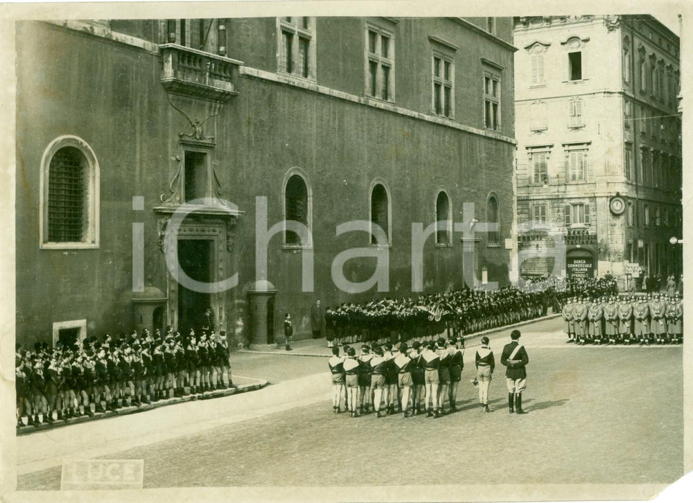 Fotografia d epoca originale 1939 ROMA Balilla moschettieri a guardia di PALAZZO VENEZIA Fotografia 1