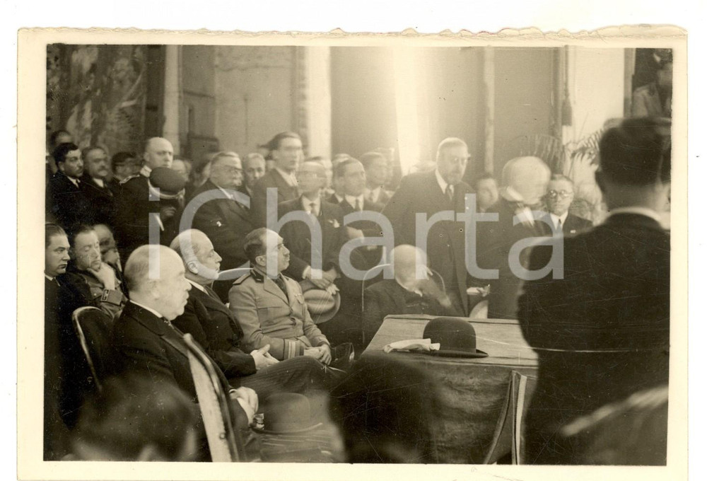 Fotografia d epoca originale 1930 NAPOLI Cerimonia con accademici e ufficiali del PNF Foto CARBONE 18x13 cm 1