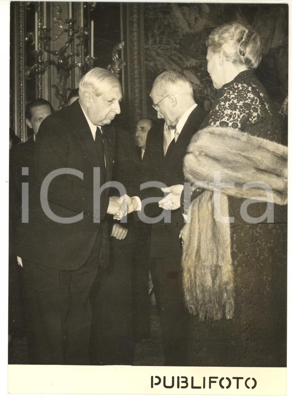 1953 ROMA Giorgio DE CHIRICO con Luigi EINAUDI per anniversario Repubblica