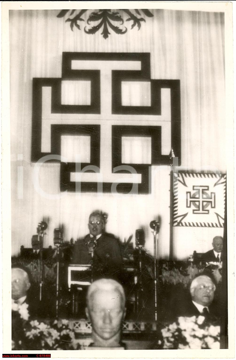 Fotografia d epoca originale 1938 WIEN O Kurt Alois VON SCHUSCHNIGG dichiara che AUSTRIA resterÃ  libera 1