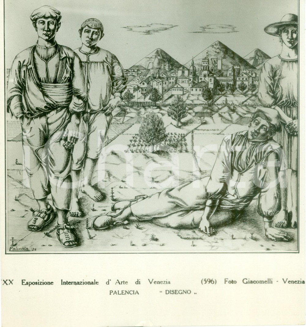 Fotografia d epoca originale 1936 VENEZIA Benjamin PALENCIA Esposizione d Arte Fotografia coeva del quadro 1