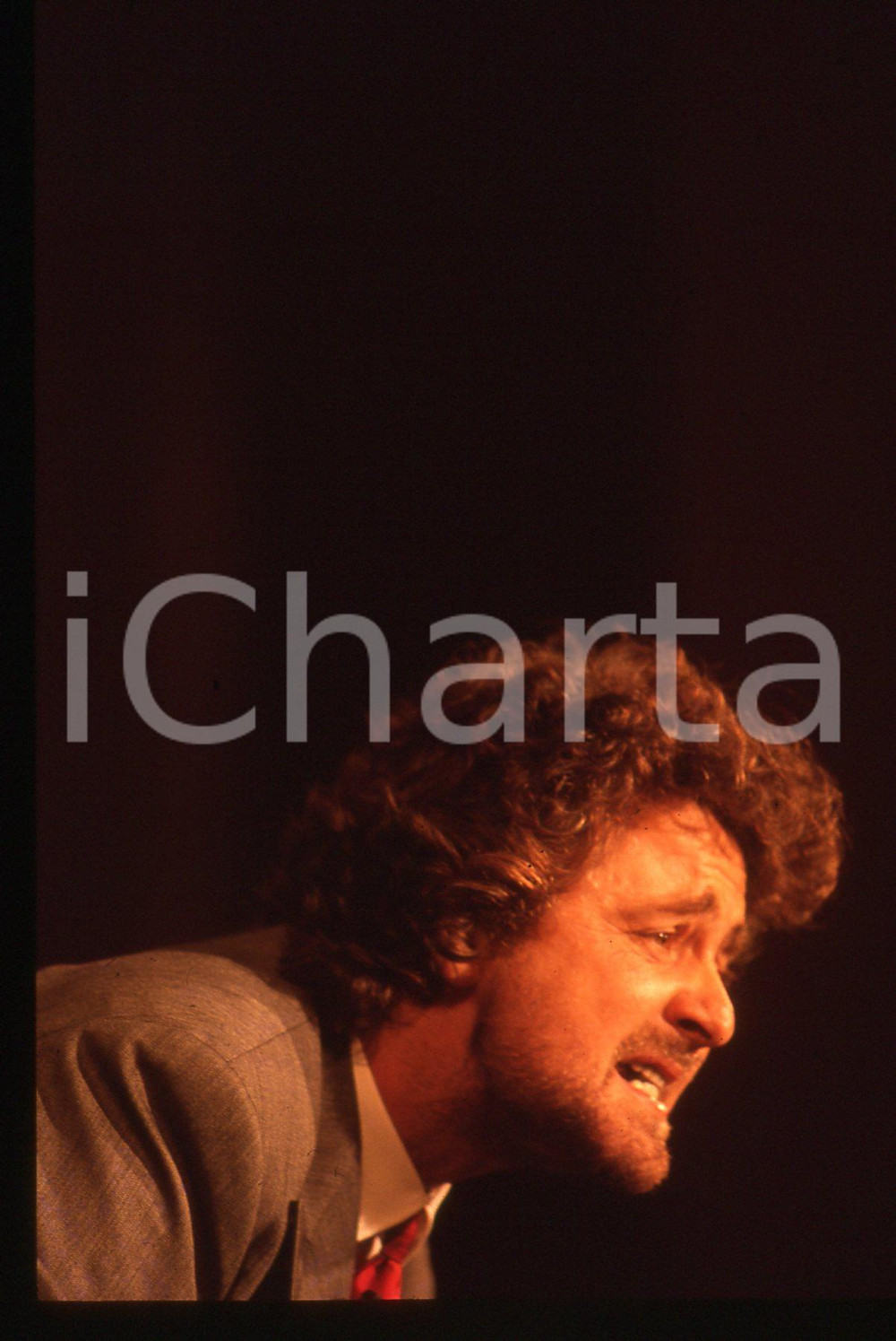 35mm vintage slide* 1989 FESTIVAL DI SANREMO Beppe GRILLO in scena RAI UNO (8)