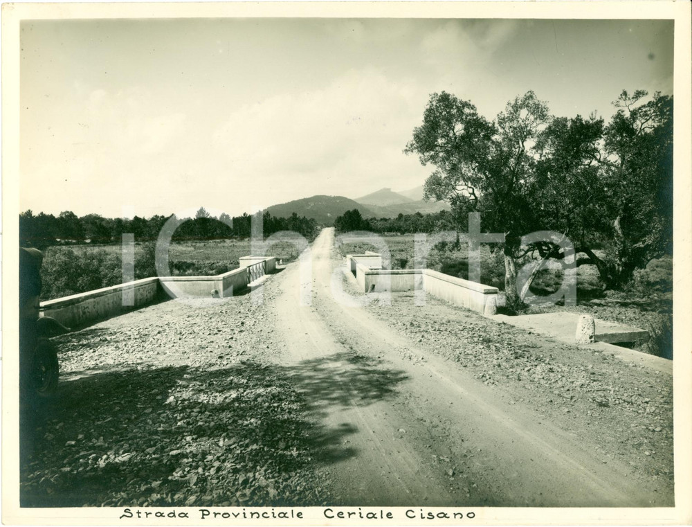 Fotografia d epoca originale 1932 CERIALE SV Ponte sul Rio CARENDA Strada Provinciale per CISANO SUL NEVA 1