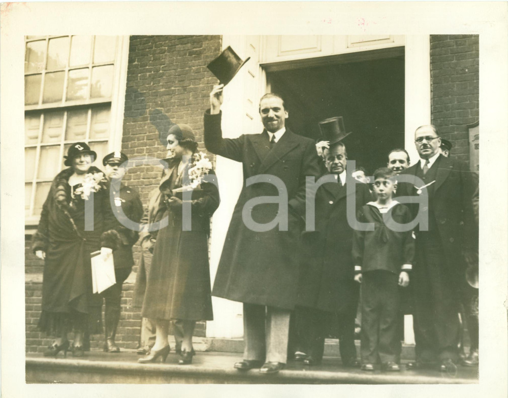 Fotografia d epoca originale 1931 PHILADELPHIA USA Dino GRANDI alla Independance Hall Fotografia 1