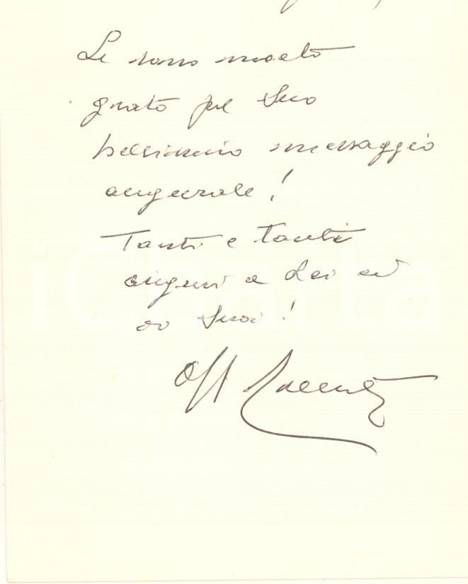 Autografo originale 1982 PADOVA Cesare CRESCENTE  Biglietto auguri di Capodanno AUTOGRAFO 1