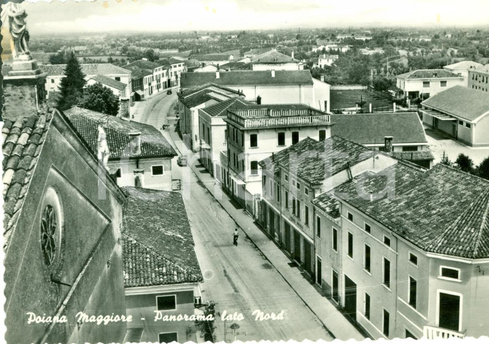 Cartolina originale da collezione 1959 POIANA MAGGIORE (VI) Panorama dal lato nord FG VG 1
