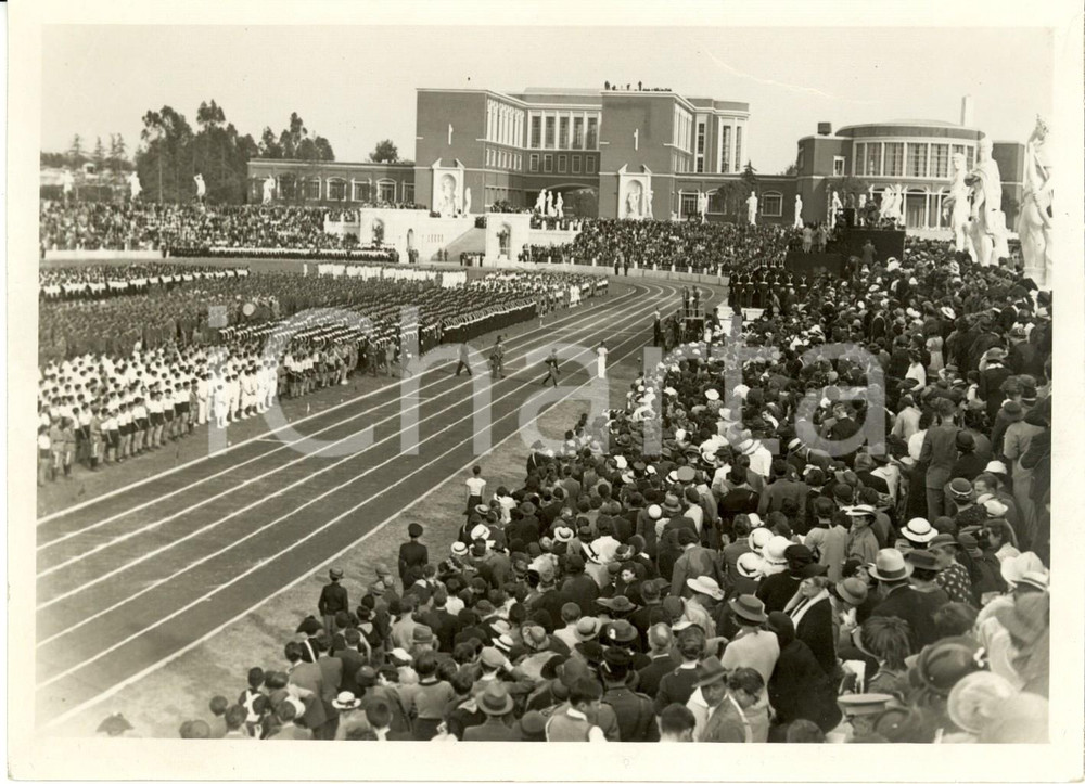 Fotografia d epoca originale 1935 ROMA FORO MUSSOLINI Saggio ginnico dell ONB alla presenza del Duce Foto 1