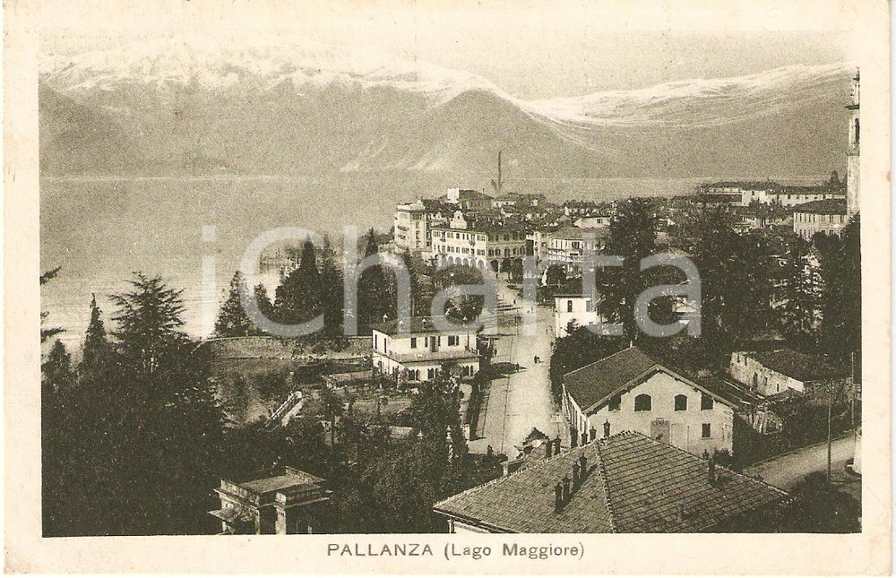 Cartolina originale da collezione 1927 Lago Maggiore VERBANIA Panorama PALLANZA Cartolina FP VG 1