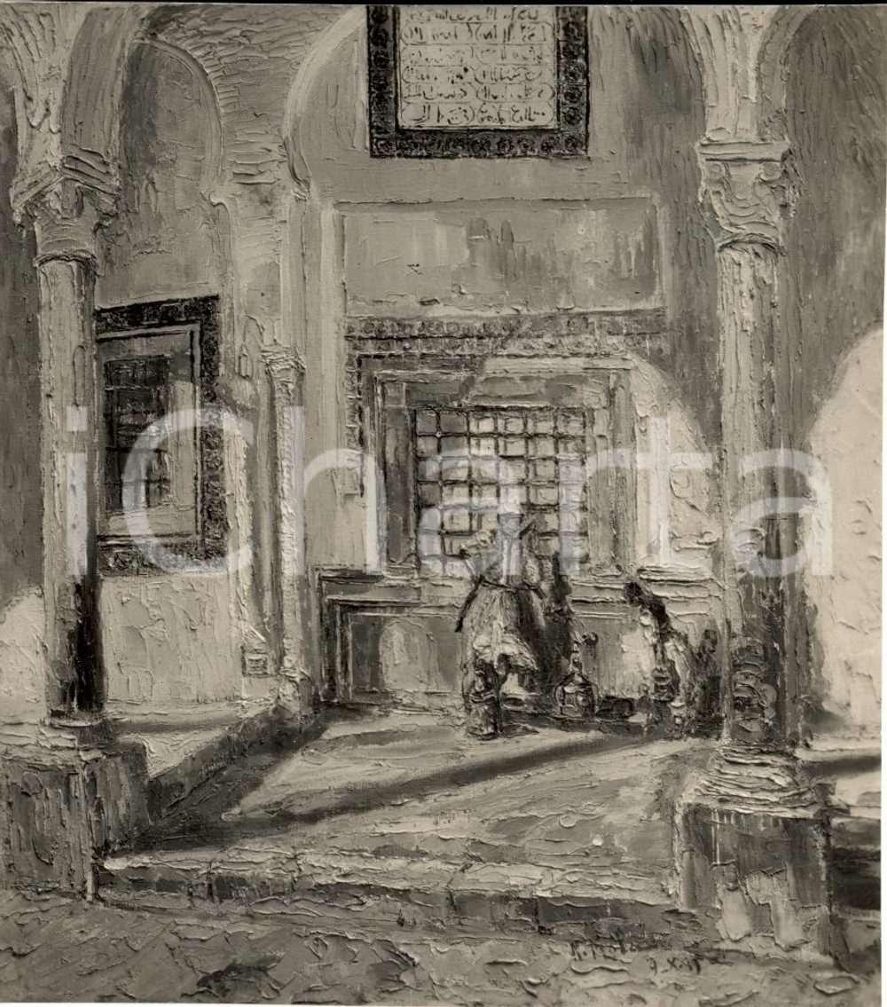 Fotografia d'epoca originale 1936 MILANO Natalia VIOLA Davanti a moschea GARAMANTI 1
