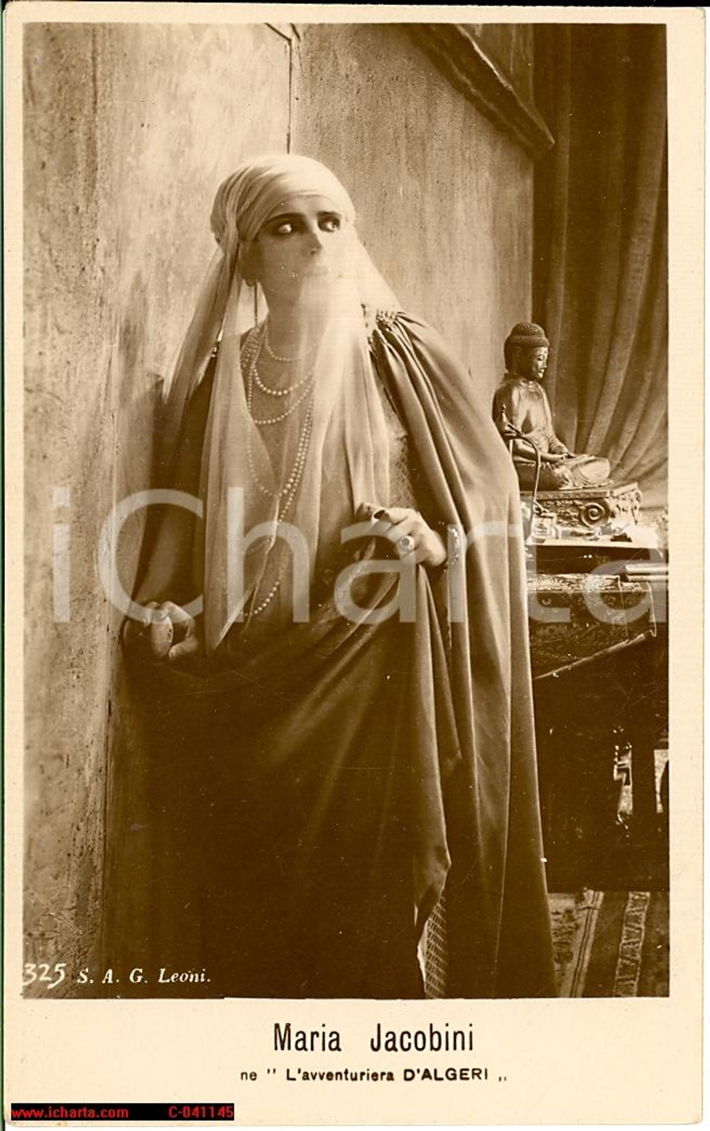 Cartolina originale da collezione 1930 Maria JACOBINI L'avventuriera di Algeri RARA FP NV 1