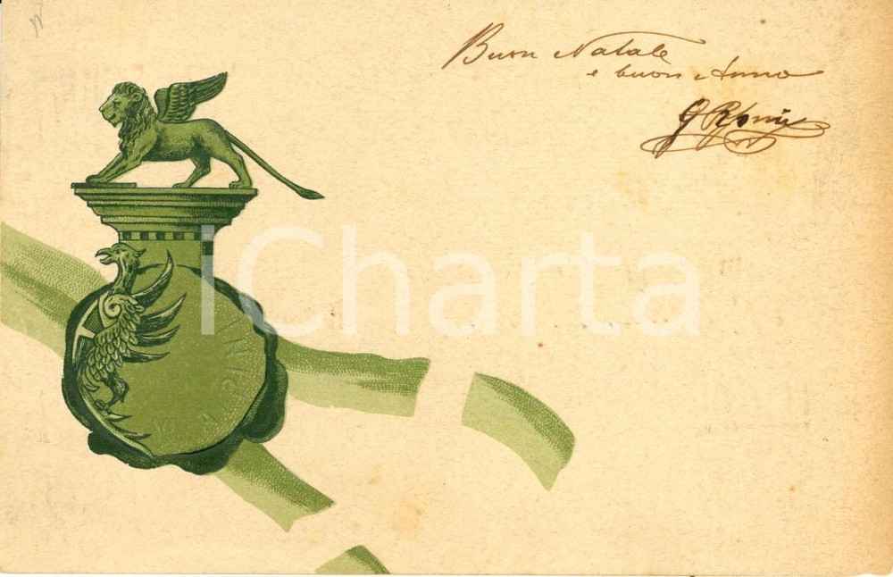 Cartolina originale da collezione 1900 ca CONEGLIANO (TV) Stemma a rilievo VI REGGIMENTO ALPINI *Cartolina FP VG 1