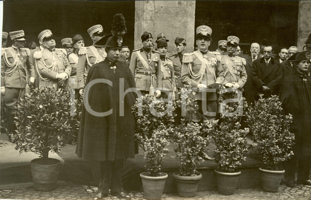 Fotografia d epoca originale 1929 ROMA Pietro GAZZERA e ufficiali inaugurano corso MILIZIA UNIVERSITARIA Foto 1