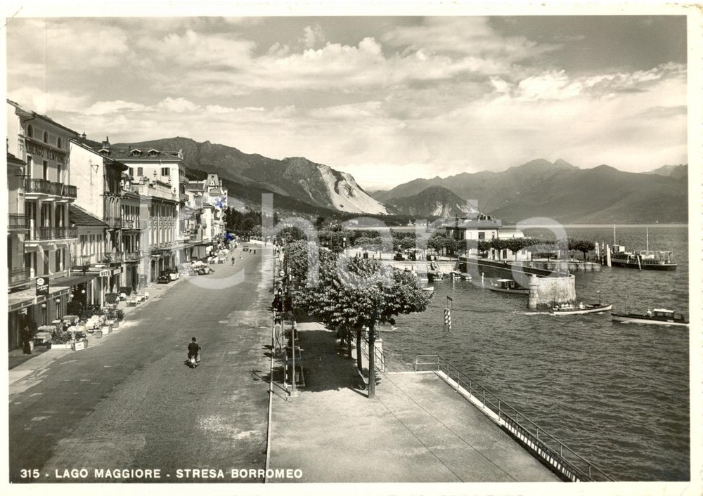 Cartolina originale da collezione 1940 ca STRESA (VB) Veduta del LAGO MAGGIORE *Cartolina animata FG NV 1