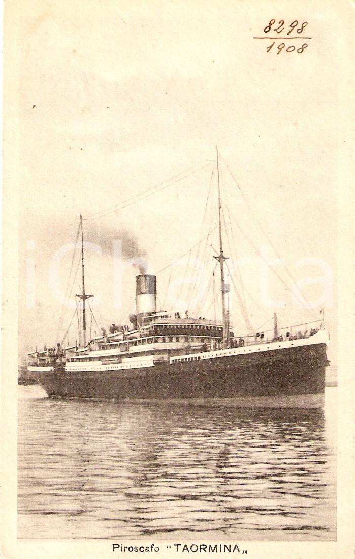 Cartolina originale da collezione 1930 ca MARINA MERCANTILE Piroscafo TAORMINA Cartolina DANNEGGIATA 1