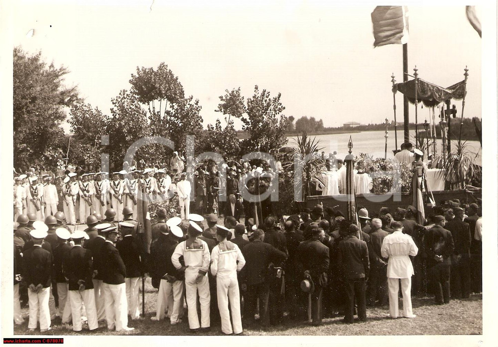 Fotografia d epoca originale 1939 Cortellazzo Jesolo Commemorazione Ciano FOTO 1