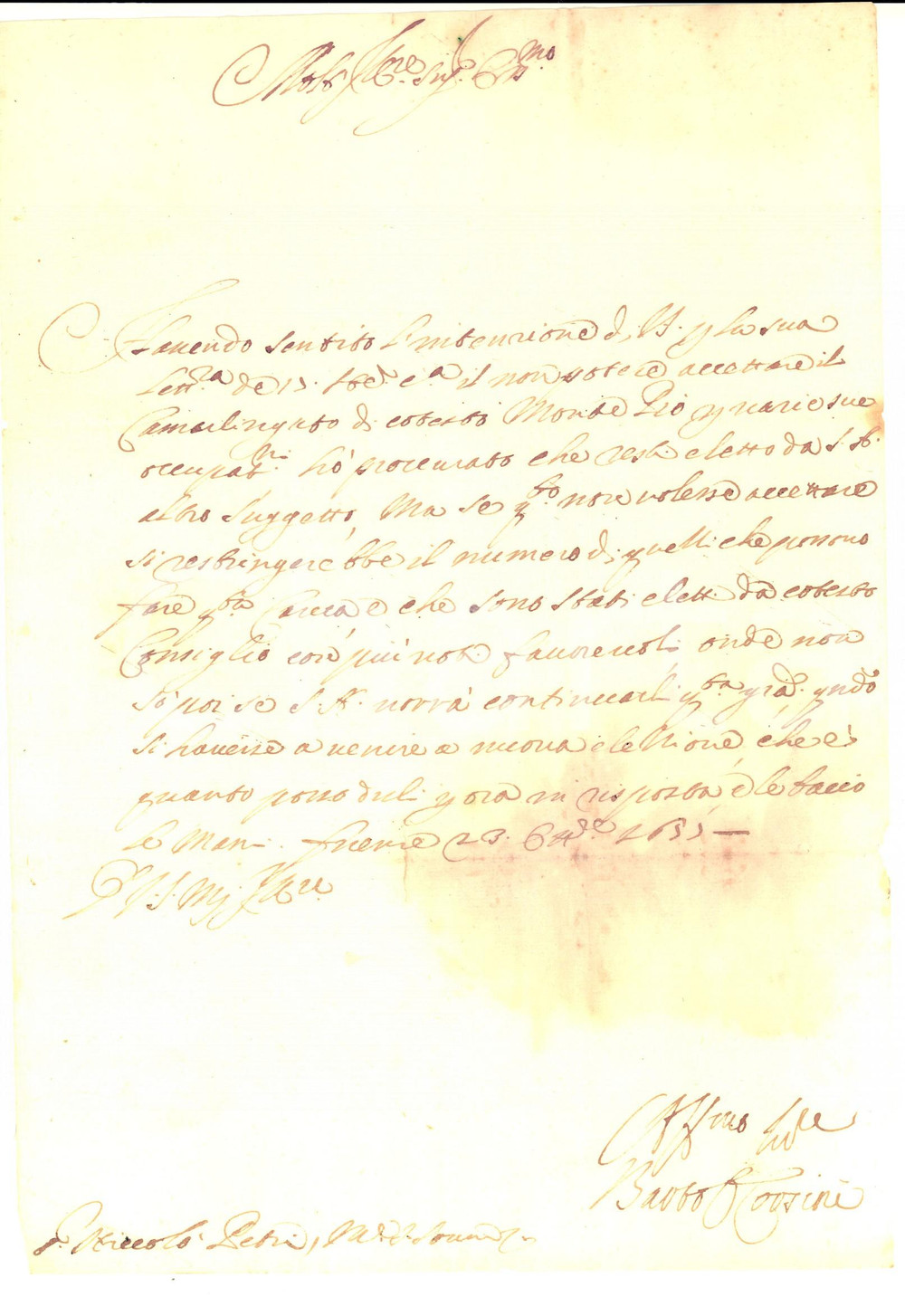 Documento originale, autentico 1655 FIRENZE Barbo CORSINI a Niccolò PETRI sul camarlingato di un Monte Pio 1