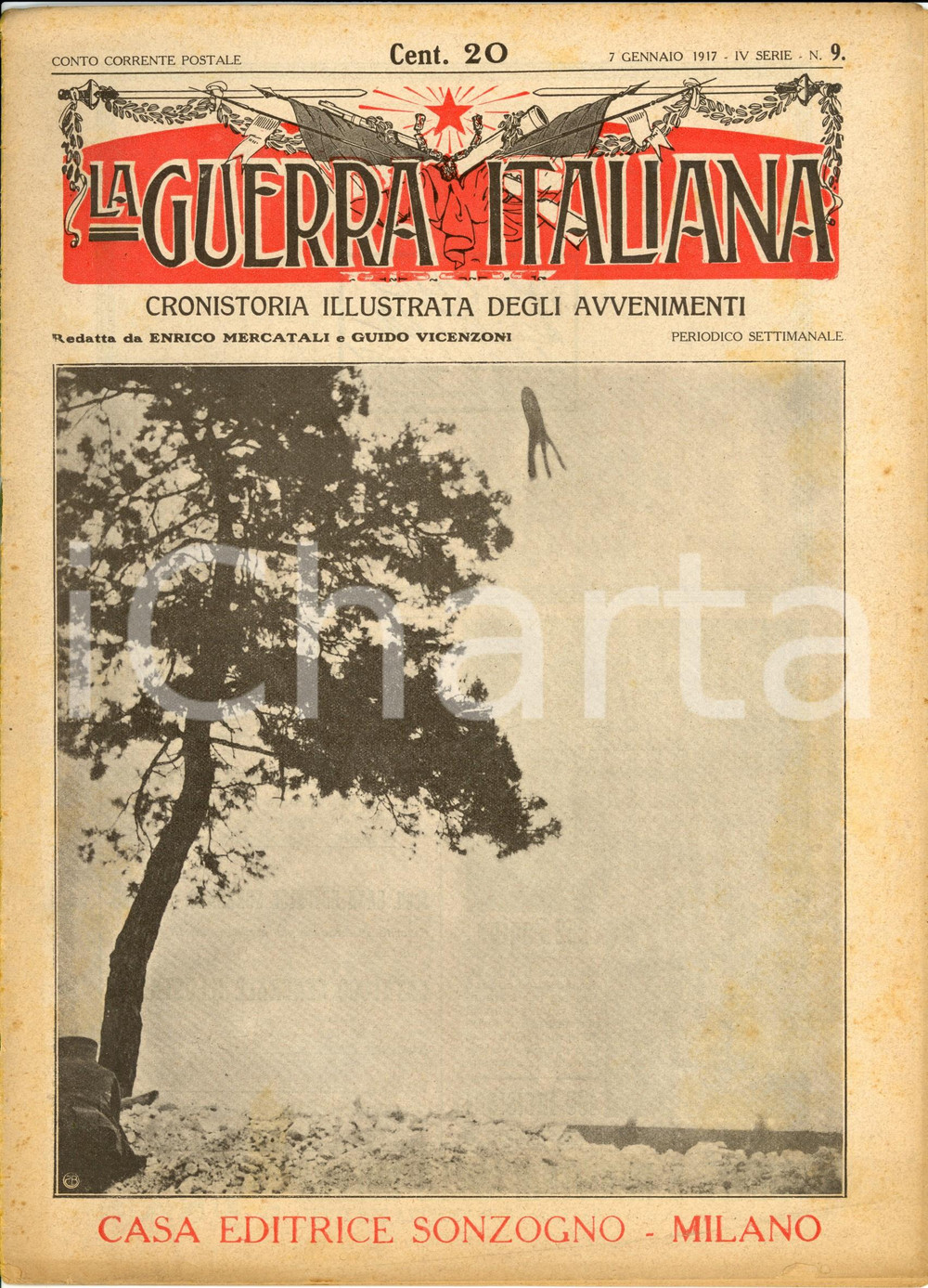 Giornale, rivista storica 1917 WW1 LA GUERRA ITALIANA Nota degli ALLEATI agli IMPERI CENTRALI IV serie n.9 1