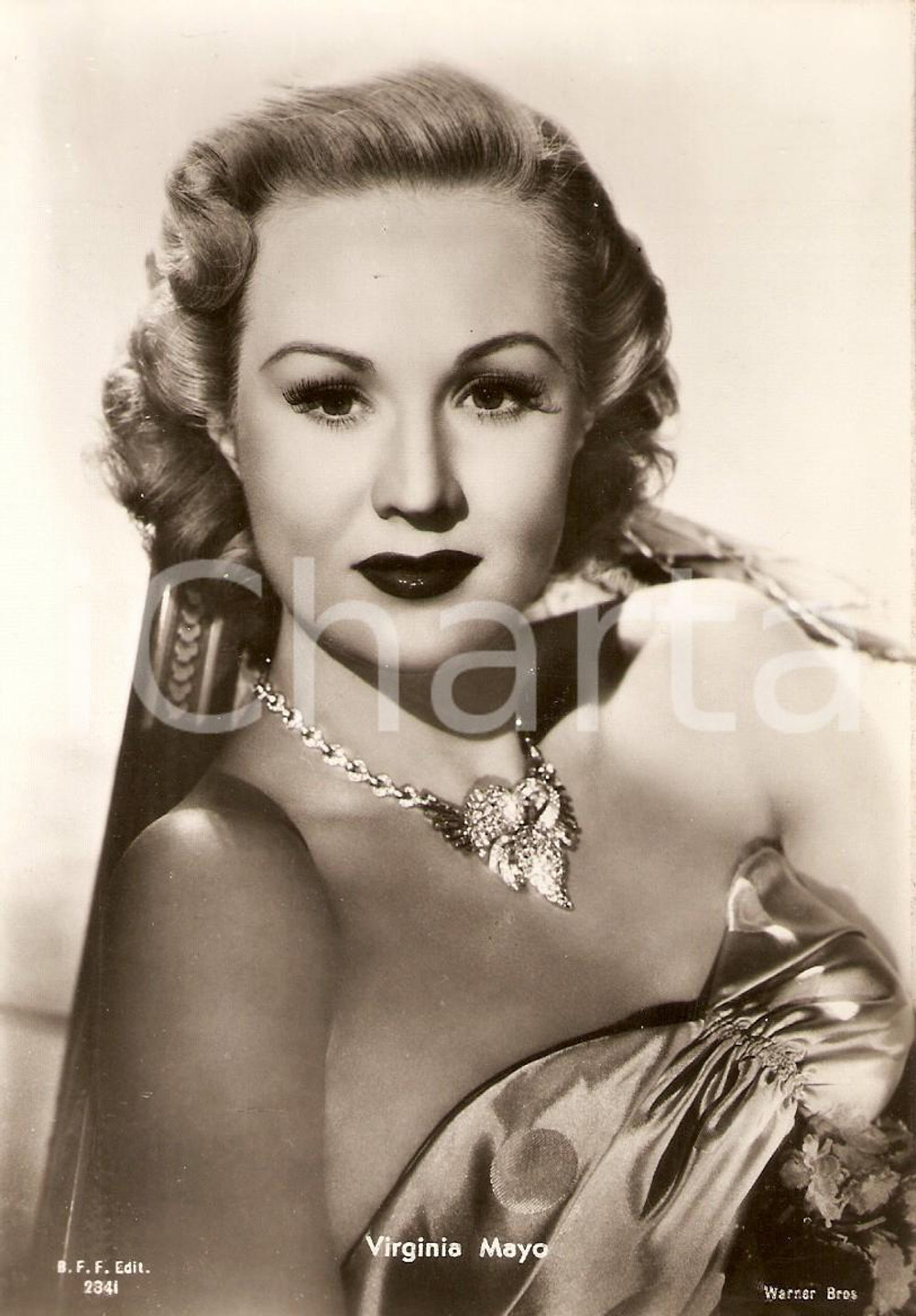Cartolina originale da collezione 1955 ca CINEMA Attrice Virginia MAYO Ritratto *Cartolina FG NV 1