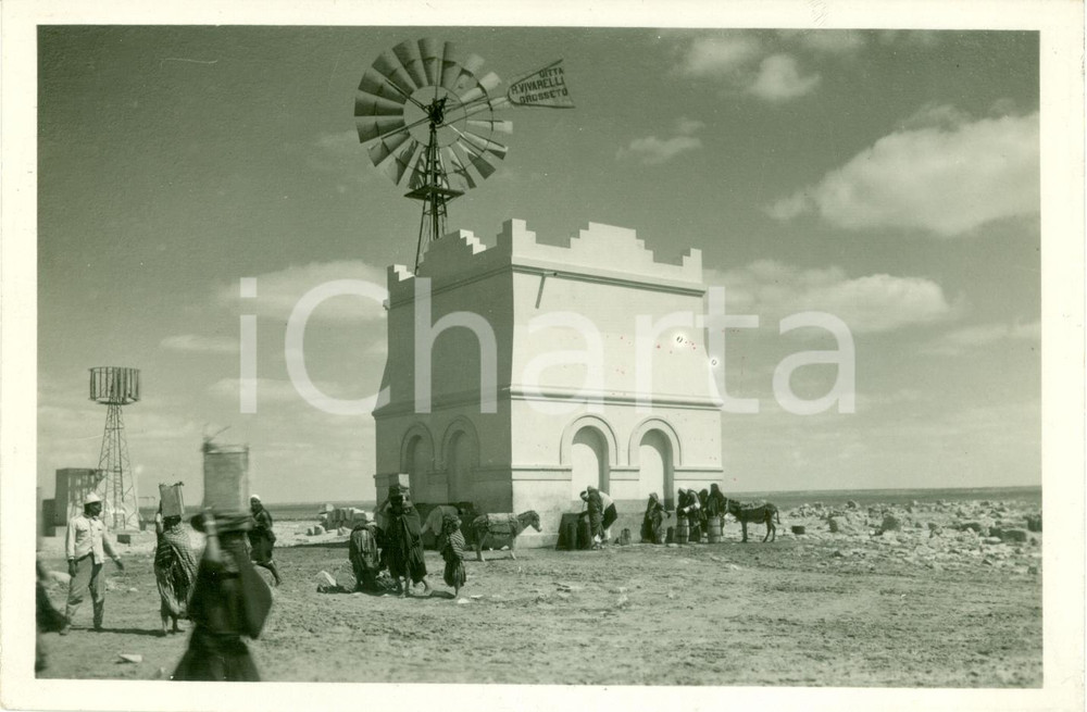 Fotografia d epoca originale 1935 ca SIDI AHMED EL MAGRUM LIBIA Impianto idrico G. VIVARELLI GROSSETO Foto 1