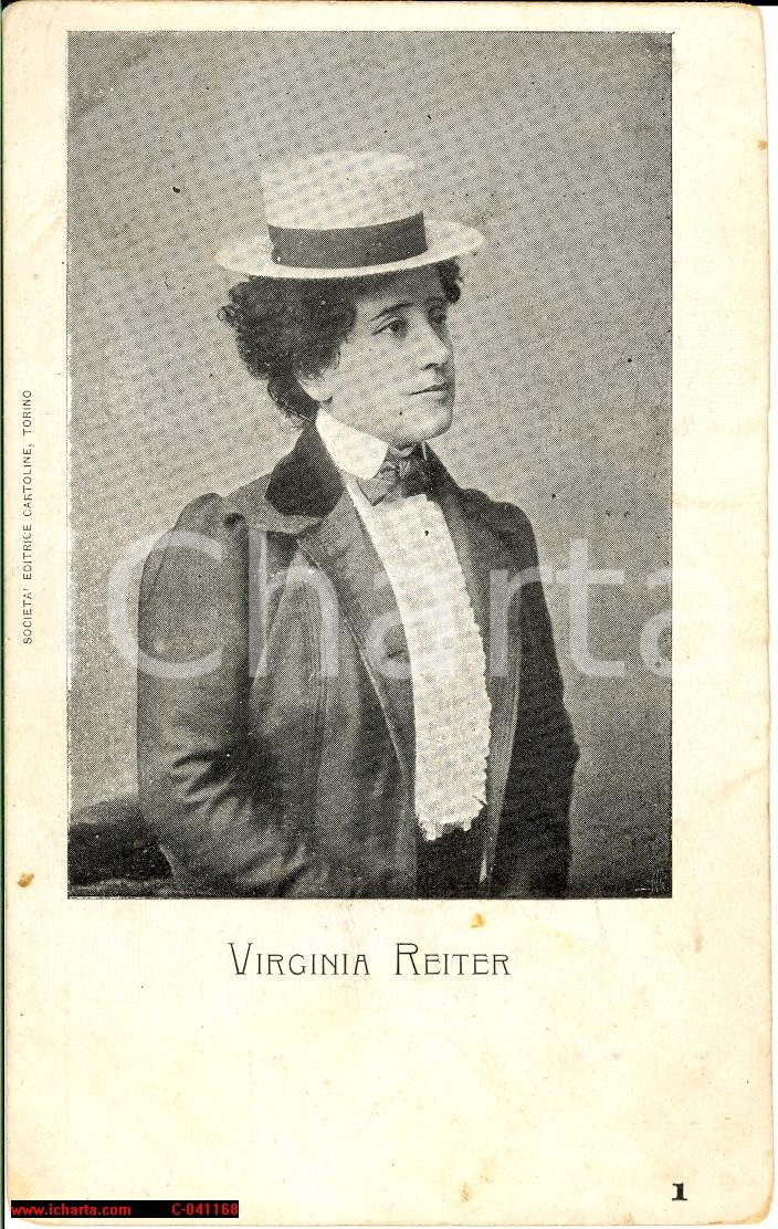 Cartolina originale da collezione 1910 ca TORINO Ritratto di Virginia REITER FP NV 1