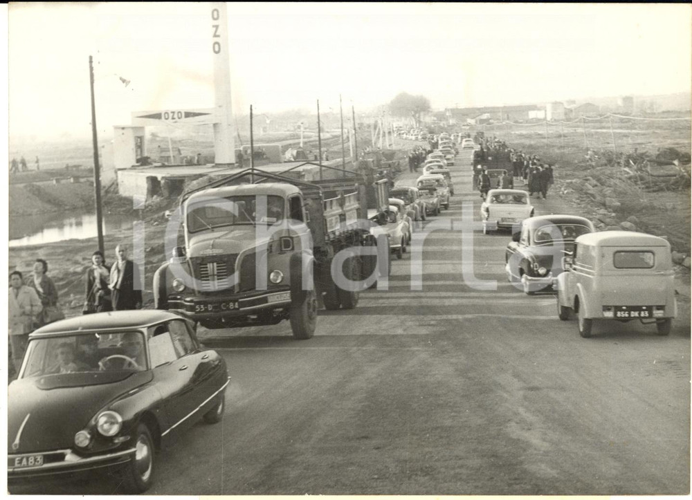 1960 DISASTRO DEL FREJUS Code di automobilisti sulla RN 7 *Foto 18x13 cm