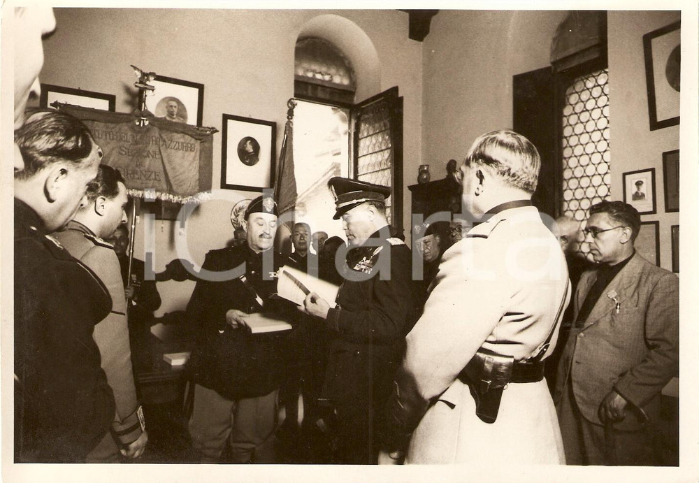 Fotografia d'epoca originale 1940 FIRENZE Roberto FARINACCI inaugura Casa Volontario 1