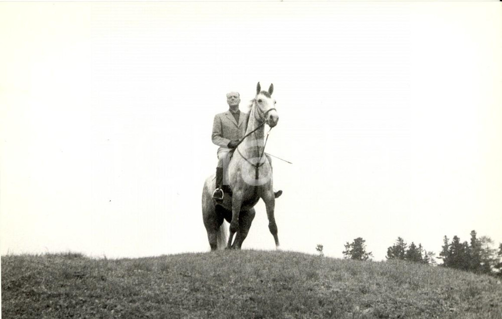 Fotografia d epoca originale 1960 ST MORITZ CH Mario DORDONI GAETANI su puledro TIVERTON S PRIDE Foto 1