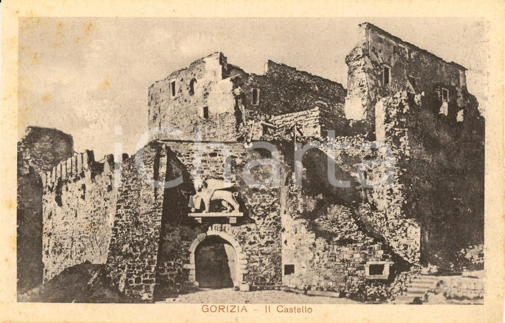 Cartolina originale da collezione 1929 GORIZIA Veduta delle rovine del castello Cartolina FP NV 1