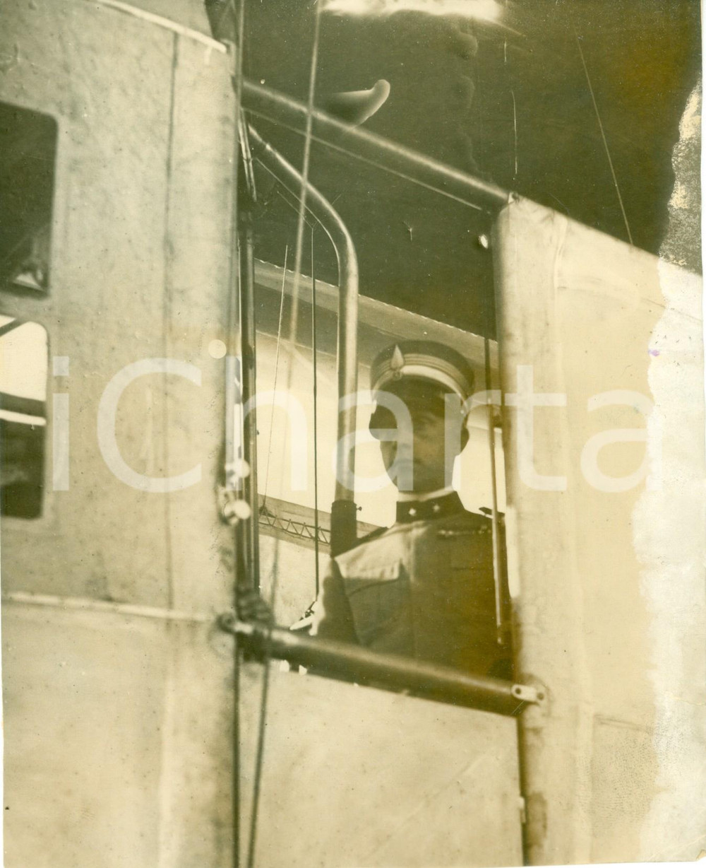 Fotografia d epoca originale 1930 ca MILANO Collaudo del dirigibile FORLANINI con Duca di BERGAMO DANNEGGIATA 1
