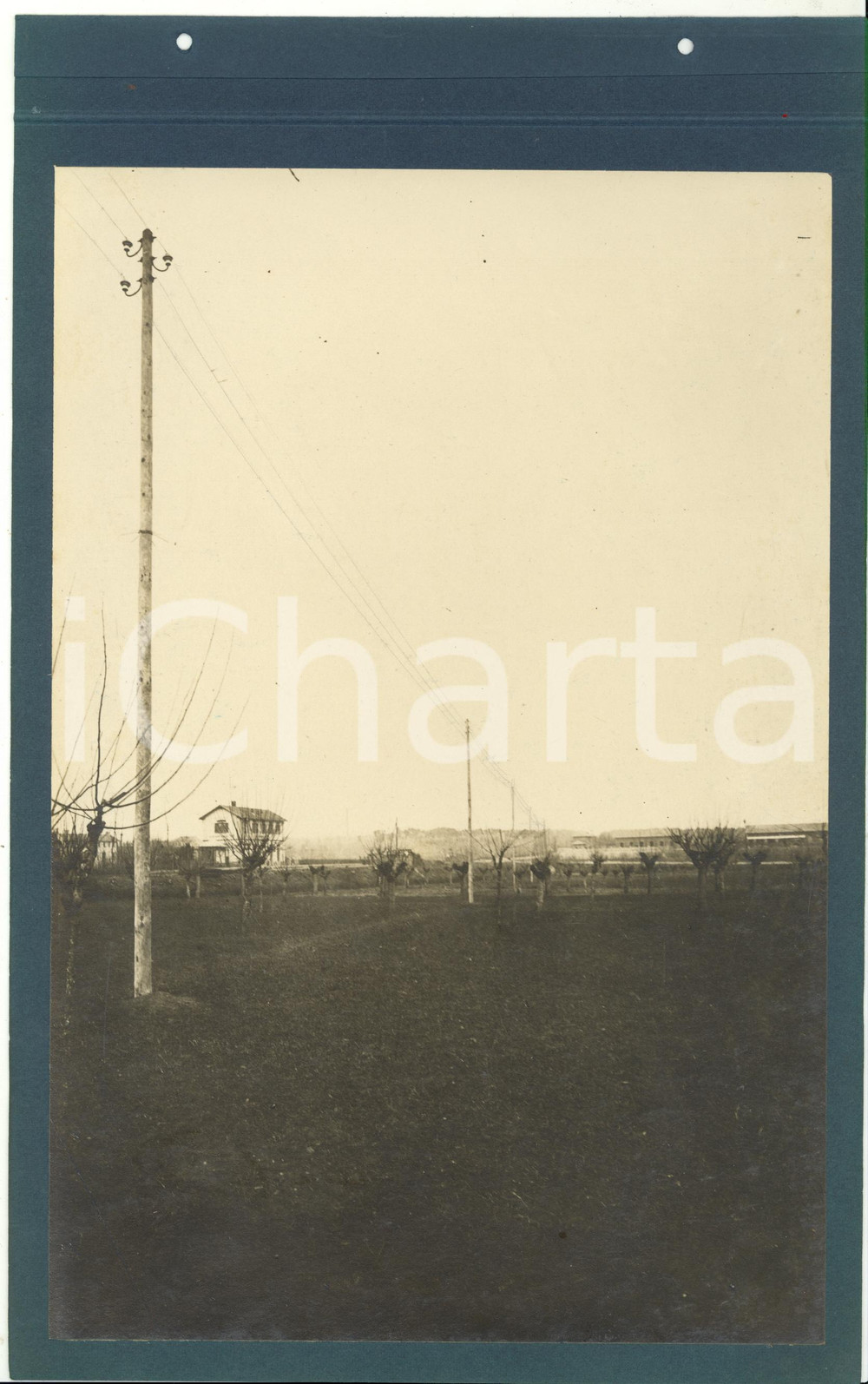Fotografia d epoca originale 1920 ca CARATE BRIANZA Paesaggio agricolo presso la ditta TRANQUILLO ROSSI Foto 1