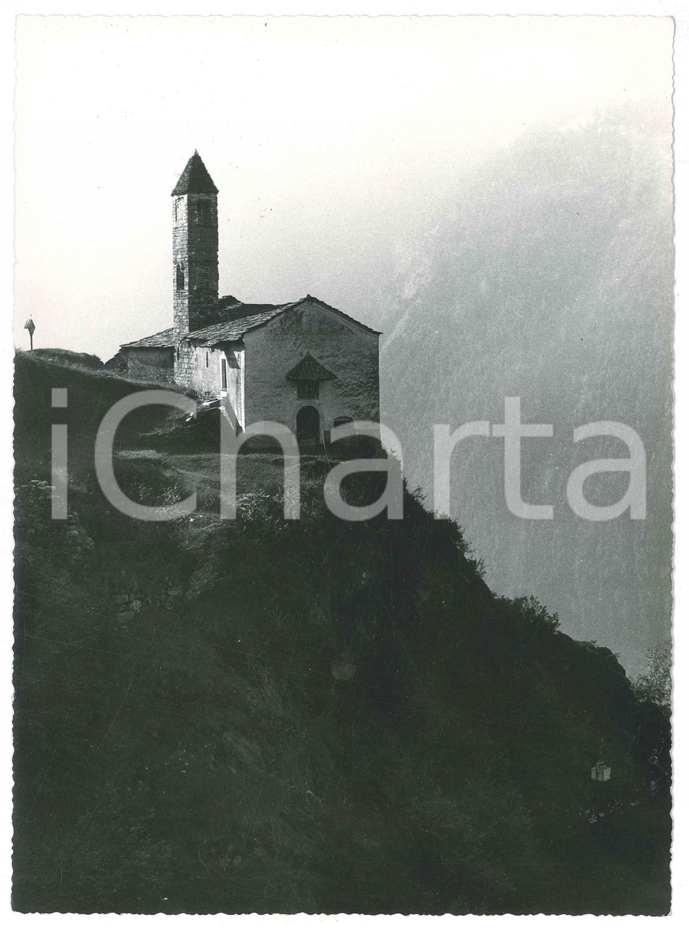 Fotografia d epoca originale 1955 ca VEZZA D OGLIO  Chiesetta di S. Clemente Foto Gualtiero LAENG FIRMATA 1