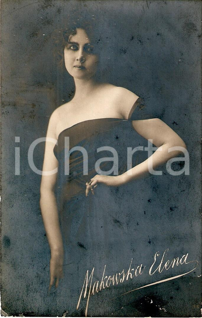 Cartolina originale da collezione 1915 ca CINEMA Actress Helena MAKOWSKA Portrait Cartolina FP NV 1
