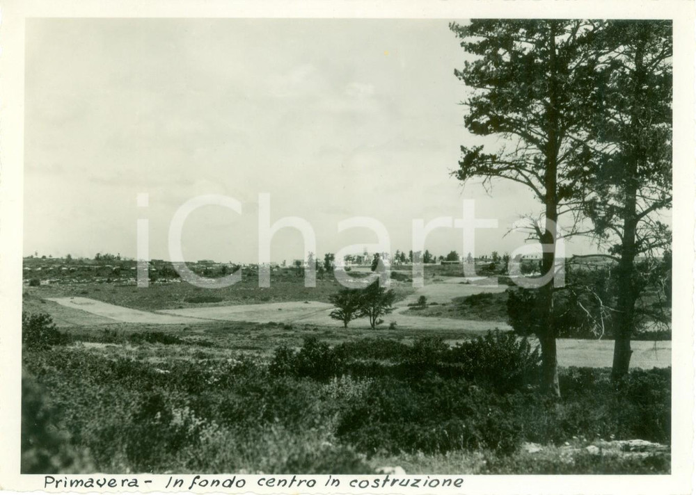 Fotografia d epoca originale 1934 BENGASI LIBIA Costruzione del VILLAGGIO PRIMAVERA Ente Colonizzazione 1