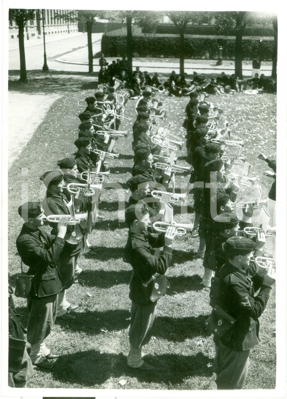 Fotografia d epoca originale 1939 MILANO Fanfare dei Giovani Fascisti per TROFEO DEL BERSAGLIERE Fotografia 1