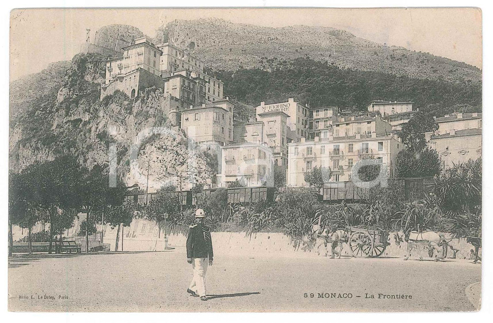 1905 MONACO La frontière - Policier des frontières - Carte postale FP VG