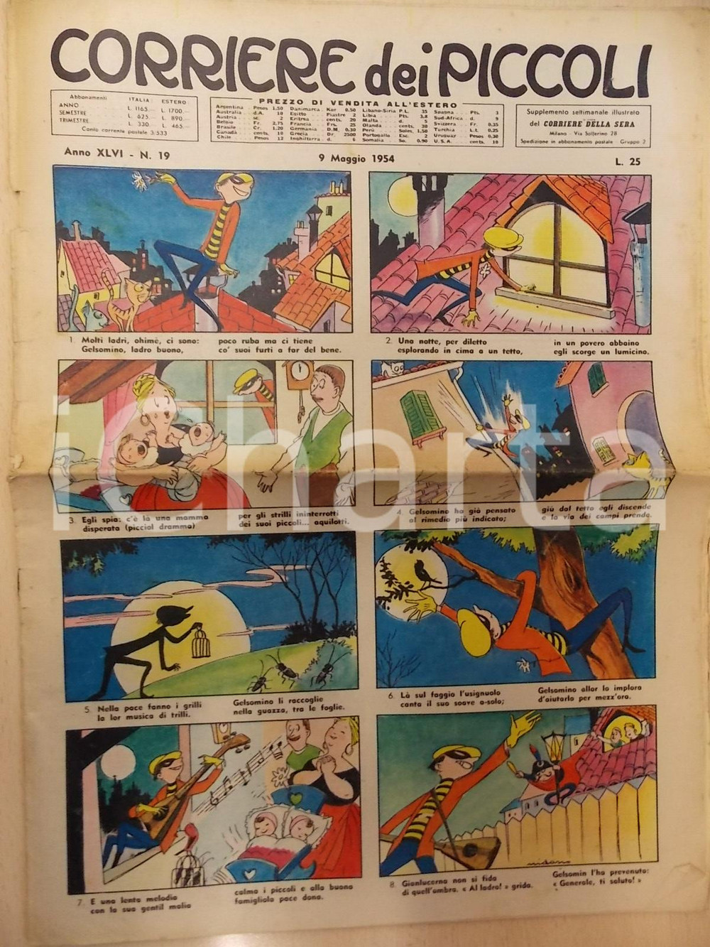 Giornale, rivista storica 1954 CORRIERE DEI PICCOLI 19 Leggenda di BUFFALO BILL di Mino MILANI Rivista 1